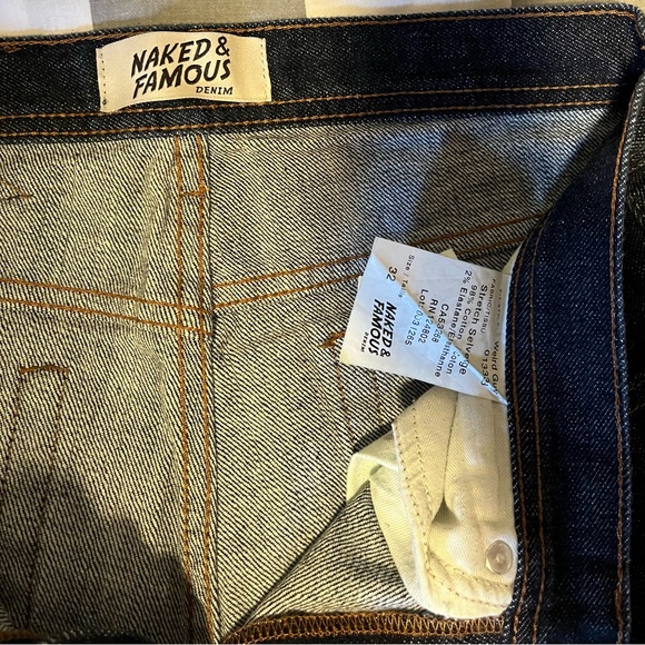 Naked & Famous Men's Dark Blue Jeans - Picture 2 of 4